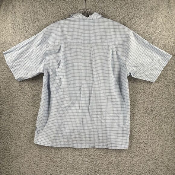 Simms Plaid Button Up Shirt Men's Large L Blue Fishing Breathable Cotton Blend - Picture 7 of 8